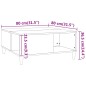 vidaXL Couchtisch Grau Sonoma 80x80x36,5 cm Holzwerkstoff vidaXL Couchtisch Grau Sonoma 80x80x36,5 cm Holzwerkstoff