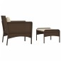 2-tlg. Garten-Lounge-Set mit Kissen Braun Poly Rattan 2-tlg. Garten-Lounge-Set mit Kissen Braun Poly Rattan