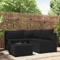 vidaXL 4-tlg. Garten-Lounge-Set mit Kissen Schwarz Poly Rattan vidaXL 4-tlg. Garten-Lounge-Set mit Kissen Schwarz Poly Rattan