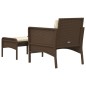 2-tlg. Garten-Lounge-Set mit Kissen Braun Poly Rattan 2-tlg. Garten-Lounge-Set mit Kissen Braun Poly Rattan