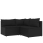 vidaXL 4-tlg. Garten-Lounge-Set mit Kissen Schwarz Poly Rattan vidaXL 4-tlg. Garten-Lounge-Set mit Kissen Schwarz Poly Rattan