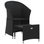 vidaXL 2-tlg. Garten-Lounge-Set mit Kissen Schwarz Poly Rattan vidaXL 2-tlg. Garten-Lounge-Set mit Kissen Schwarz Poly Rattan