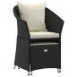 vidaXL 2-tlg. Garten-Lounge-Set mit Kissen Schwarz Poly Rattan vidaXL 2-tlg. Garten-Lounge-Set mit Kissen Schwarz Poly Rattan