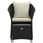 vidaXL 2-tlg. Garten-Lounge-Set mit Kissen Schwarz Poly Rattan vidaXL 2-tlg. Garten-Lounge-Set mit Kissen Schwarz Poly Rattan