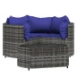 vidaXL 4-tlg. Garten-Lounge-Set mit Kissen Grau Poly Rattan vidaXL 4-tlg. Garten-Lounge-Set mit Kissen Grau Poly Rattan