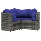 vidaXL 4-tlg. Garten-Lounge-Set mit Kissen Grau Poly Rattan vidaXL 4-tlg. Garten-Lounge-Set mit Kissen Grau Poly Rattan