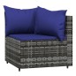 vidaXL 4-tlg. Garten-Lounge-Set mit Kissen Grau Poly Rattan vidaXL 4-tlg. Garten-Lounge-Set mit Kissen Grau Poly Rattan