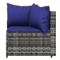 vidaXL 4-tlg. Garten-Lounge-Set mit Kissen Grau Poly Rattan vidaXL 4-tlg. Garten-Lounge-Set mit Kissen Grau Poly Rattan