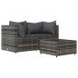 vidaXL 3-tlg. Garten-Lounge-Set mit Kissen Grau Poly Rattan vidaXL 3-tlg. Garten-Lounge-Set mit Kissen Grau Poly Rattan