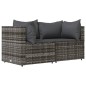 vidaXL 3-tlg. Garten-Lounge-Set mit Kissen Grau Poly Rattan vidaXL 3-tlg. Garten-Lounge-Set mit Kissen Grau Poly Rattan