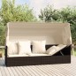 Outdoor-Loungebett mit Dach und Kissen Braun Poly Rattan Outdoor-Loungebett mit Dach und Kissen Braun Poly Rattan