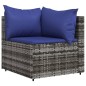 vidaXL 3-tlg. Garten-Lounge-Set mit Kissen Grau Poly Rattan vidaXL 3-tlg. Garten-Lounge-Set mit Kissen Grau Poly Rattan
