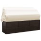 Outdoor-Loungebett mit Dach und Kissen Braun Poly Rattan Outdoor-Loungebett mit Dach und Kissen Braun Poly Rattan