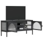 vidaXL TV-Schrank Schwarz 105x35x50 cm Glas und Stahl vidaXL TV-Schrank Schwarz 105x35x50 cm Glas und Stahl