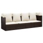 Outdoor-Loungebett mit Dach und Kissen Braun Poly Rattan Outdoor-Loungebett mit Dach und Kissen Braun Poly Rattan
