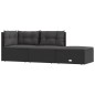 3-tlg. Garten-Lounge-Set mit Kissen Schwarz Poly Rattan 3-tlg. Garten-Lounge-Set mit Kissen Schwarz Poly Rattan