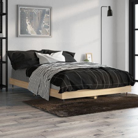 vidaXL Bettgestell Sonoma-Eiche 120x190 cm Holzwerkstoff