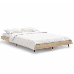 vidaXL Bettgestell Sonoma-Eiche 120x190 cm Holzwerkstoff