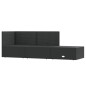3-tlg. Garten-Lounge-Set mit Kissen Schwarz Poly Rattan 3-tlg. Garten-Lounge-Set mit Kissen Schwarz Poly Rattan