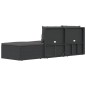 3-tlg. Garten-Lounge-Set mit Kissen Schwarz Poly Rattan 3-tlg. Garten-Lounge-Set mit Kissen Schwarz Poly Rattan