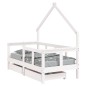 vidaXL Kinderbett mit Schubladen Weiß 70x140 cm Massivholz Kiefer vidaXL Kinderbett mit Schubladen Weiß 70x140 cm Massivholz Kiefer
