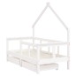 vidaXL Kinderbett mit Schubladen Weiß 70x140 cm Massivholz Kiefer vidaXL Kinderbett mit Schubladen Weiß 70x140 cm Massivholz Kiefer