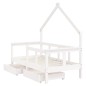 vidaXL Kinderbett mit Schubladen Weiß 70x140 cm Massivholz Kiefer vidaXL Kinderbett mit Schubladen Weiß 70x140 cm Massivholz Kiefer