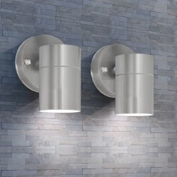 vidaXL Outdoor LED-Wandleuchten 2 Stk. Edelstahl Abwärtsstrahlend