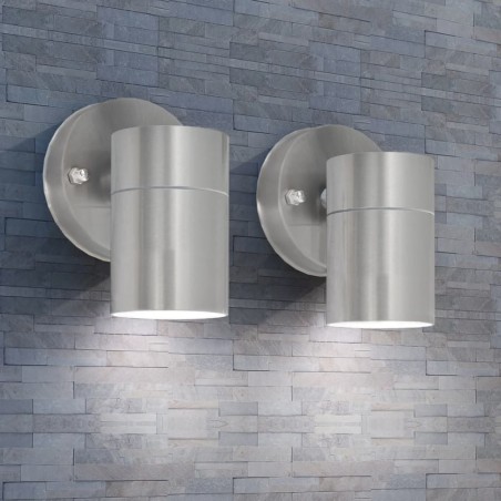 vidaXL Outdoor LED-Wandleuchten 2 Stk. Edelstahl Abwärtsstrahlend