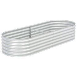 vidaXL Garten-Hochbeet 240x80x44 cm Verzinkter Stahl Silbern