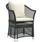 2-tlg. Garten-Lounge-Set mit Kissen Schwarz Poly Rattan 2-tlg. Garten-Lounge-Set mit Kissen Schwarz Poly Rattan