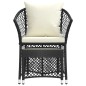 2-tlg. Garten-Lounge-Set mit Kissen Schwarz Poly Rattan 2-tlg. Garten-Lounge-Set mit Kissen Schwarz Poly Rattan