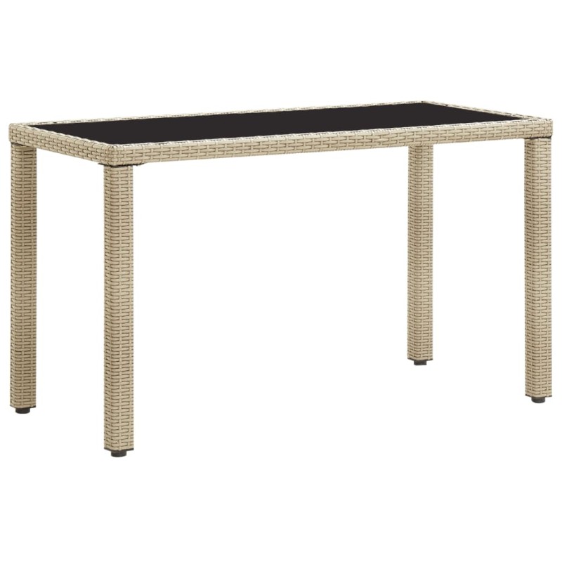 vidaXL Gartentisch Beige 123x60x74 cm Poly Rattan vidaXL Gartentisch Beige 123x60x74 cm Poly Rattan