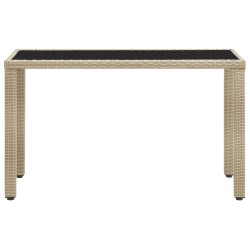 vidaXL Gartentisch Beige 123x60x74 cm Poly Rattan