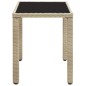 vidaXL Gartentisch Beige 123x60x74 cm Poly Rattan vidaXL Gartentisch Beige 123x60x74 cm Poly Rattan