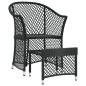 2-tlg. Garten-Lounge-Set mit Kissen Schwarz Poly Rattan 2-tlg. Garten-Lounge-Set mit Kissen Schwarz Poly Rattan