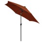 vidaXL Sonnenschirm mit LED-Leuchten Alu-Mast 300 cm Terracotta-Rot vidaXL Sonnenschirm mit LED-Leuchten Alu-Mast 300 cm Terracotta-Rot