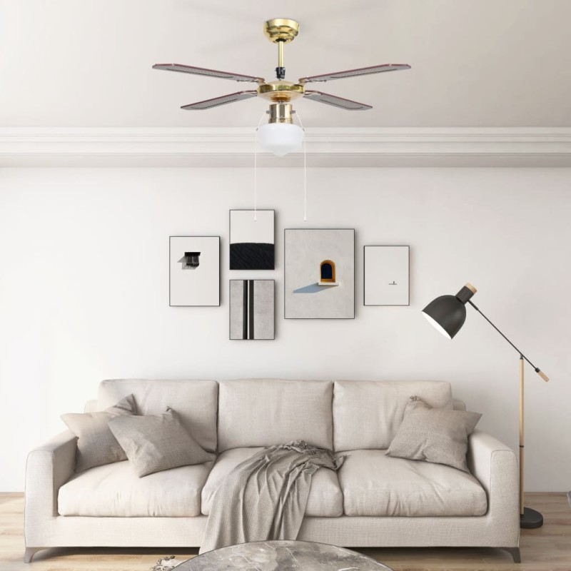 vidaXL Deckenventilator mit Lampe 106 cm Braun vidaXL Deckenventilator mit Lampe 106 cm Braun