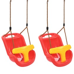 vidaXL Babyschaukeln 2 Stk. mit Sicherheitsgurt PP Rot