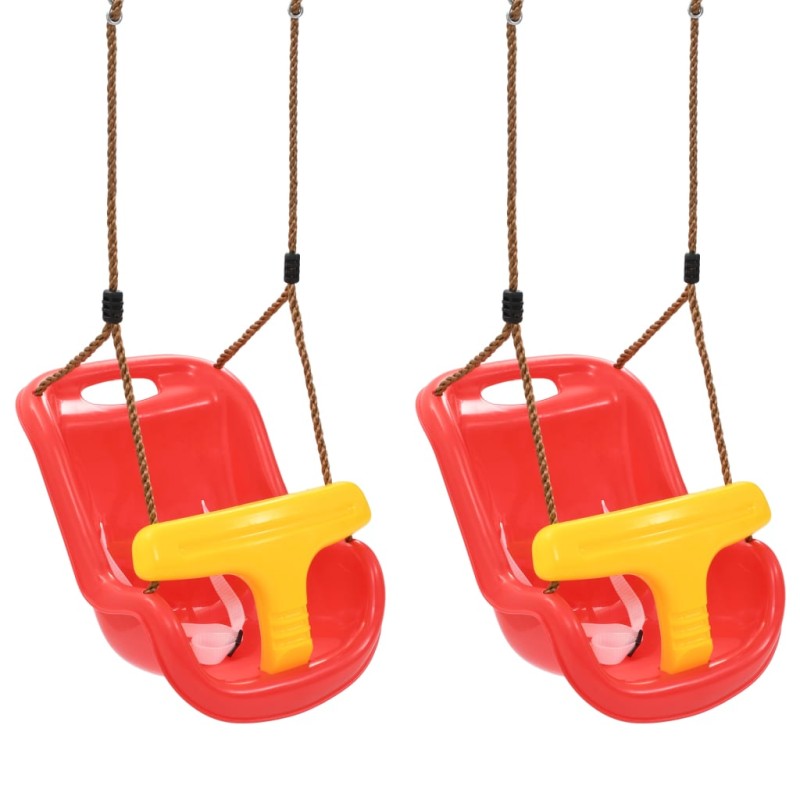 vidaXL Babyschaukeln 2 Stk. mit Sicherheitsgurt PP Rot vidaXL Babyschaukeln 2 Stk. mit Sicherheitsgurt PP Rot