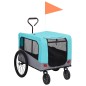 vidaXL 2-in-1 Fahrradanhänger für Hunde und Buggy Blau und Grau vidaXL 2-in-1 Fahrradanhänger für Hunde und Buggy Blau und Grau
