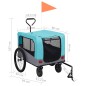 vidaXL 2-in-1 Fahrradanhänger für Hunde und Buggy Blau und Grau vidaXL 2-in-1 Fahrradanhänger für Hunde und Buggy Blau und Grau