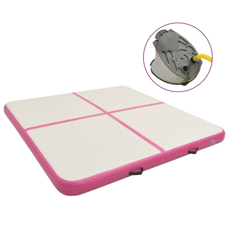 vidaXL Aufblasbare Gymnastikmatte mit Pumpe 200x200x10 cm PVC Rosa vidaXL Aufblasbare Gymnastikmatte mit Pumpe 200x200x10 cm PVC Rosa