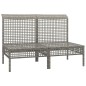 Garten-Mittelsofas mit Kissen 2 Stk. Grau Poly Rattan Garten-Mittelsofas mit Kissen 2 Stk. Grau Poly Rattan
