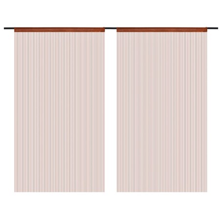 vidaXL Fadenvorhänge 2 Stk. 140 x 250 cm Braun