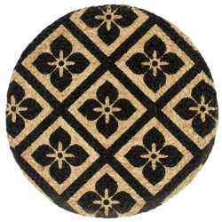 vidaXL Tischsets 6 Stk. Schwarz 38 cm Rund Jute