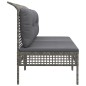 Garten-Mittelsofas mit Kissen 2 Stk. Grau Poly Rattan Garten-Mittelsofas mit Kissen 2 Stk. Grau Poly Rattan