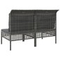 Garten-Mittelsofas mit Kissen 2 Stk. Grau Poly Rattan Garten-Mittelsofas mit Kissen 2 Stk. Grau Poly Rattan