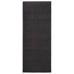 vidaXL Teppich Natur Sisal 100x250 cm Schwarz