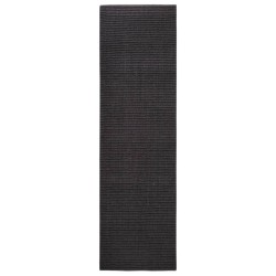 vidaXL Teppich Natur Sisal 100x350 cm Schwarz